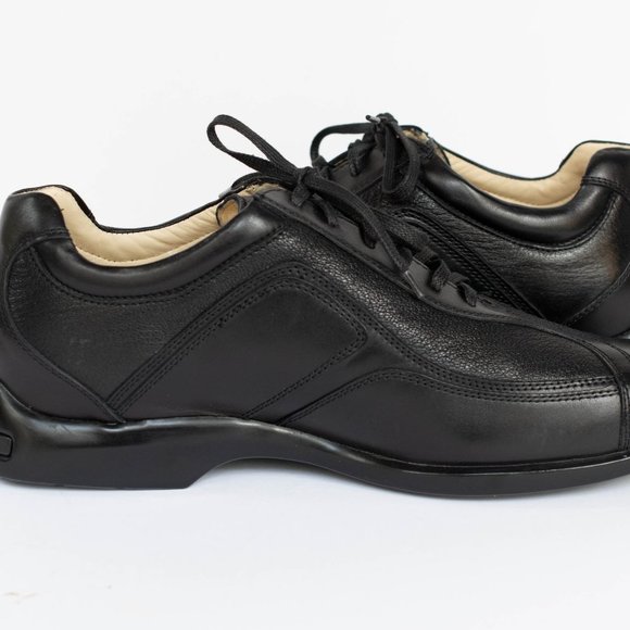 Neil M Shoes Mens 11.5 EEE Wide Black Leather Designer Lace Up Sporty Business - Picture 9 of 11